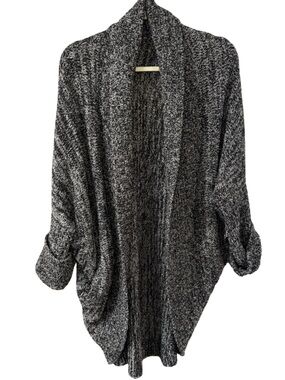 🩶⚫️ Cozy Open-Front‎ Marled Cardigan Sweater feels like barefoot dreams ⚫️🩶